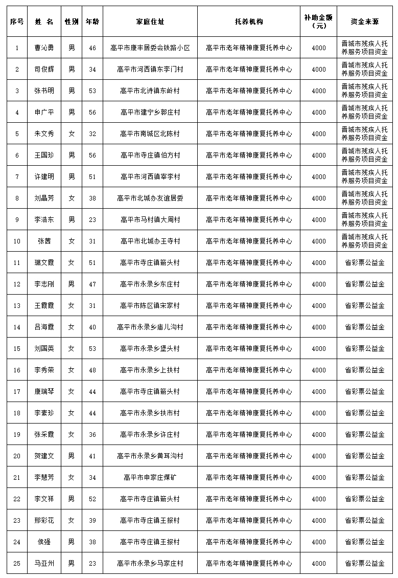 高平市托养福利事业单位最新项目概览